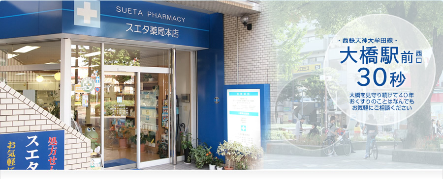 西鉄天神大牟田線 大橋駅前30秒 スエタ薬局